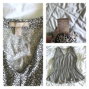 ⬇️Banana Republic polka dot peplum Sz:Large